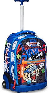 Mochila Escolar Tigre Salvaje Doble Compartimento Turquesa