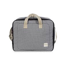 Maleta de Bebé I Love Vichy: Organizador Negro para Mamá y Papá