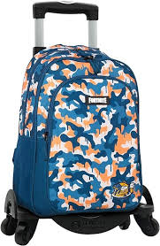 Mochila Fortnite Camuflaje Azul con Carro Toybags