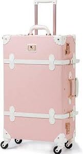 Maleta Vintage Rosa XL 4 Ruedas con Candado