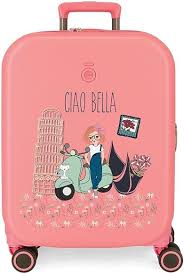 Maleta de Cabina Rosa Enso Ciao Bella - Rígida y Ligera