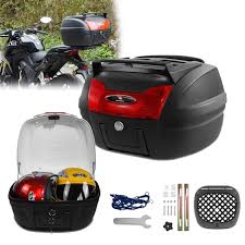 Baúl Moto 40L para Dos Cascos - Negro y Blanco