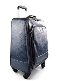 Maleta Trolley Rígida de Piel Azul