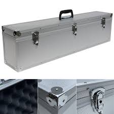 Maleta de Aluminio Plateada con Tapa de Espuma - 83 cm