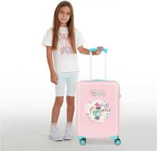 Maleta de Cabina Rosa Minnie con Flores