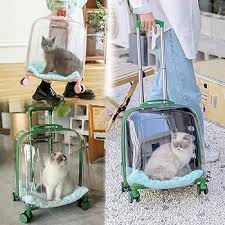 Maleta Portátil para Gatos Cápsula Espacial - Verde