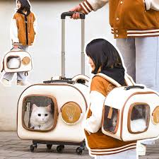 Maleta Portátil con Ruedas para Gatos y Perros