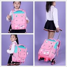 BOUACOUA Mochila Escolar Trolley para Niños y Niñas