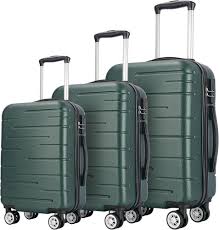 Set de 3 Maletas Trolley Semirigidas con Cerradura y 4 Ruedas Dobles