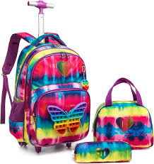 Mochilas Escolares con Ruedas para Niñas - Set de 3