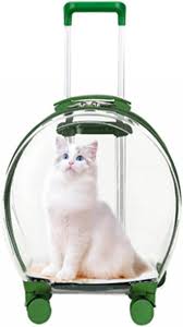 Maleta Portátil Kiskick para Mascotas con Ruedas y Cápsula Transparente