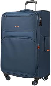 Maleta Flexible BEMON de Lona Azul con 4 Ruedas - 88 cm