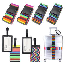 Set de 4 Correas y Etiquetas para Maletas
