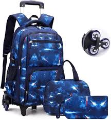 BOUACOUA Mochilas Escolares con Ruedas para Niños