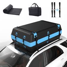Maletero de Techo Impermeable 590L Plegable con Alfombra Antideslizante