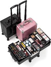 Maletín de Maquillaje Profesional Portátil con Ruedas