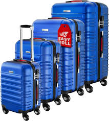Set de Maletas Rígidas MONZANA® ABS Azul - 4 Piezas con Ruedas 360°