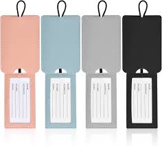 Etiquetas de Equipaje de Cuero PU - 4 Piezas