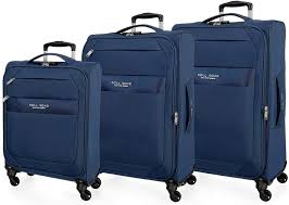 Juego de Maletas Blanda Roll Road Royce Azul 55/66/76 cm