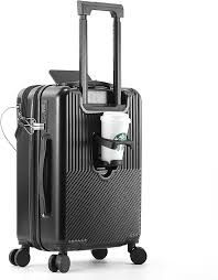 Maleta de Viaje 20'' con Carga USB y Diseño Sin Cremallera - Negro