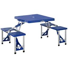 Outsunny Mesa Plegable de Camping con 4 Asientos