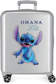 Maleta de Cabina Disney 100 Stitch Gris 40x55x20 cm